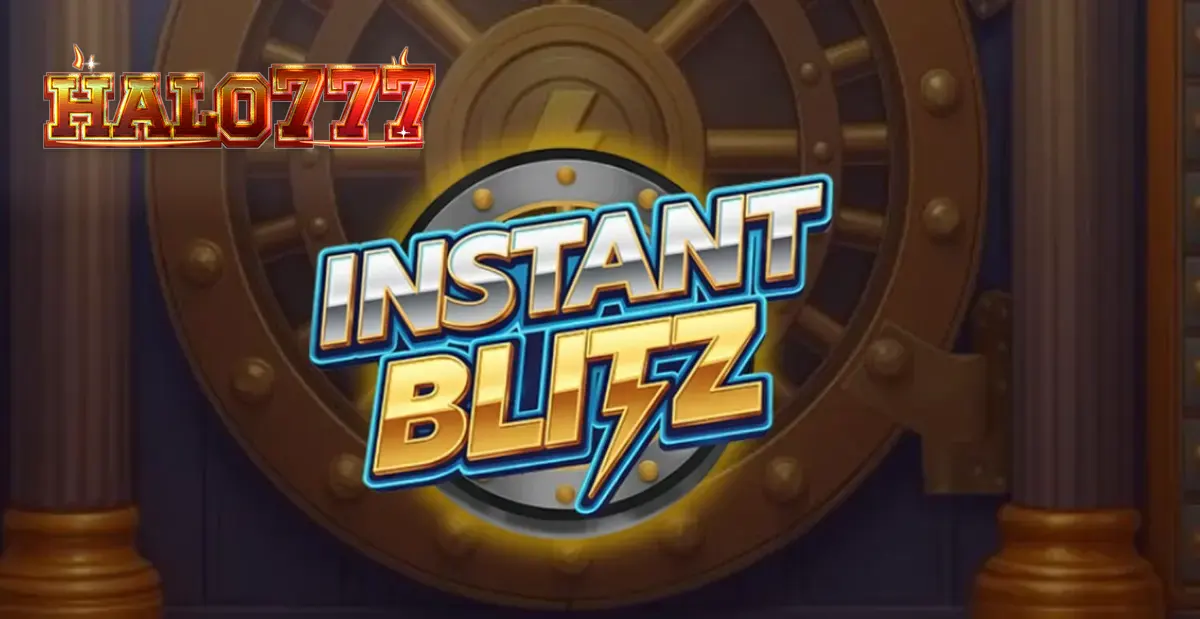 Tampilan visual slot Instant Blitz dengan tema brankas bank futuristik